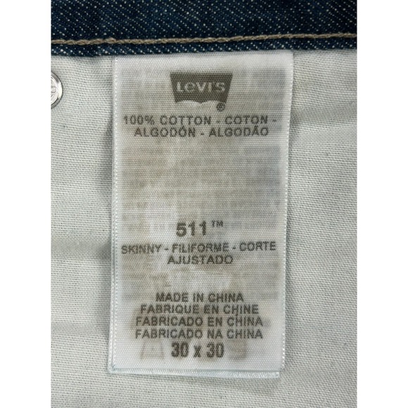 Levi's 511 Skinny Filiforme Jeans Men 30x30 (28x27) Adjustable Waist 9 Pocket - Picture 16 of 16